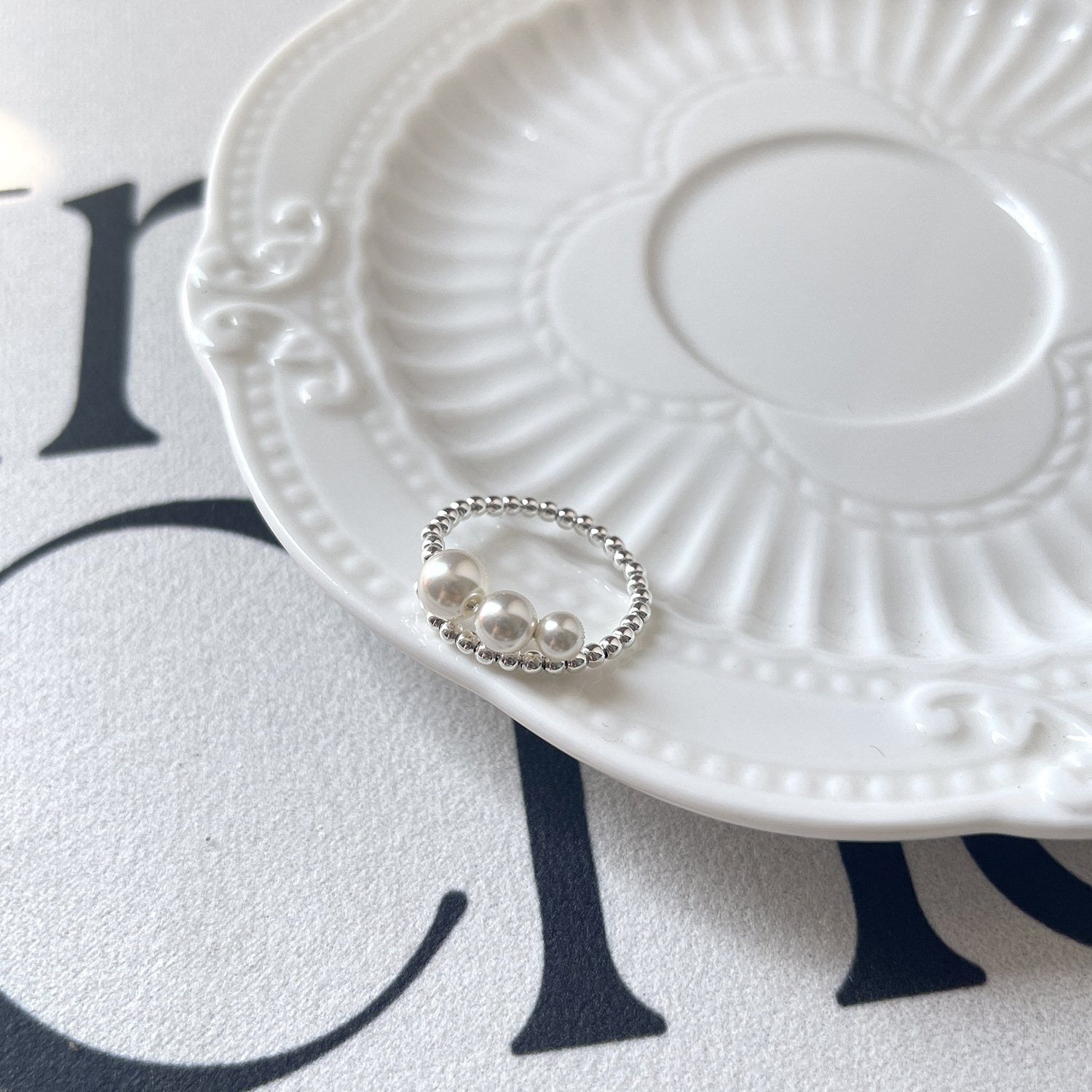 S925 plata esterlina austria shi jia perla anillo para mujeres exquisito diseño de nicho apertura de alto nivel sentido ligero perlas de plata de lujo pic 5
