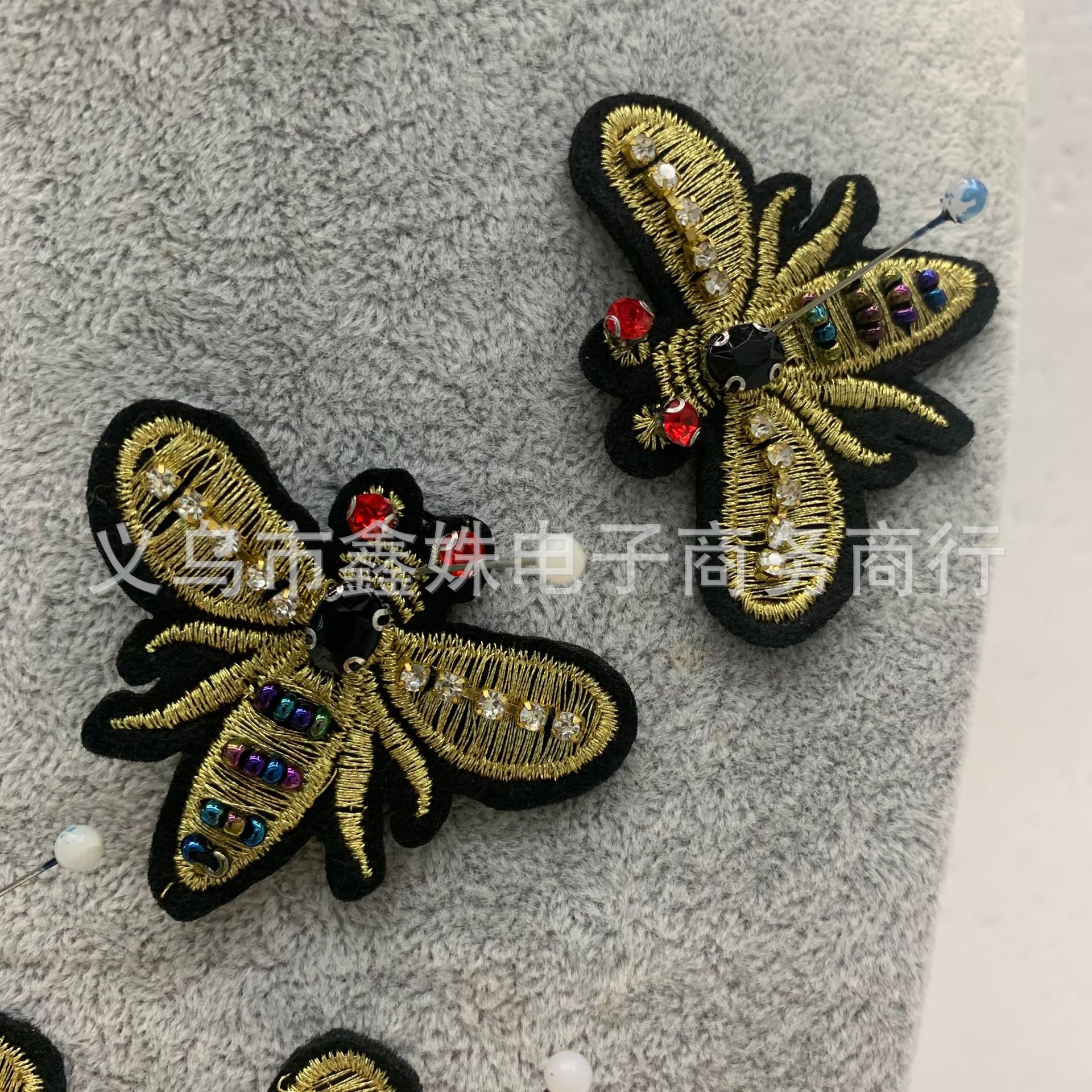 Bestseller bee diamond-encrusted beaded embroidery patchwork decoration with gold and silver thread subsidy pic 2