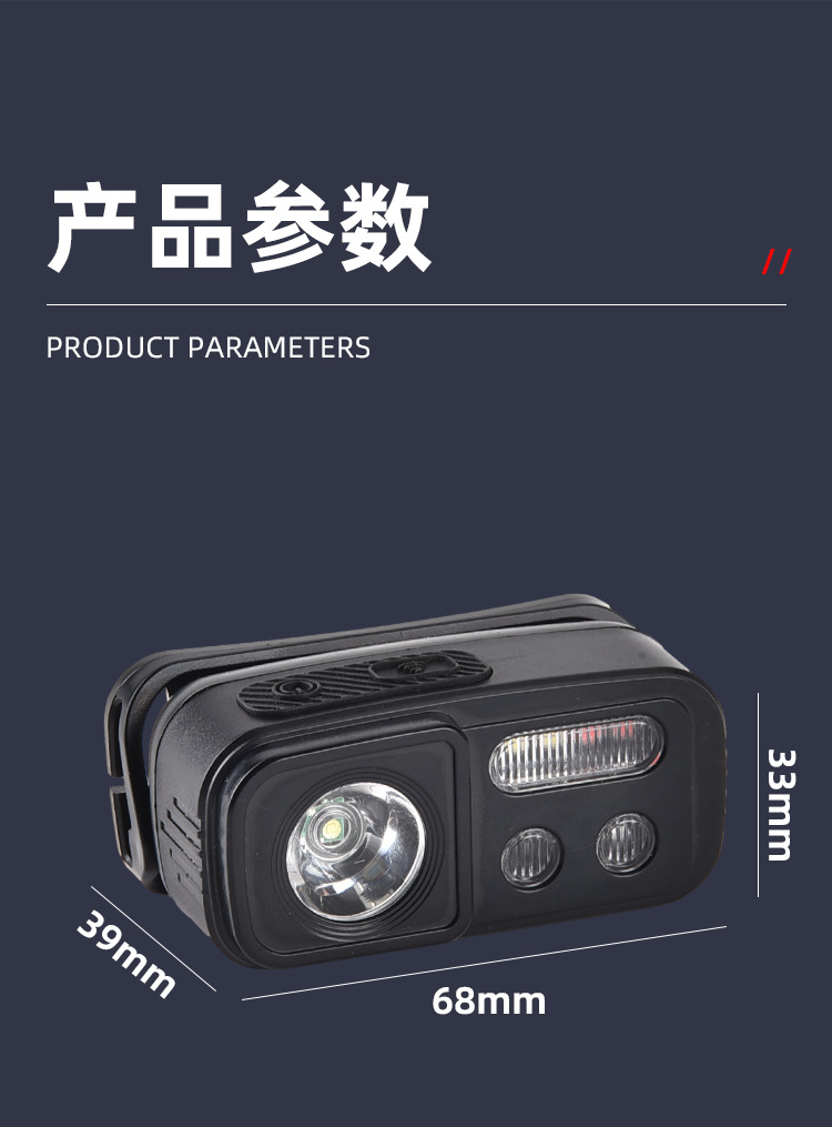 跨境户外强光led头灯便携多功能USB徒步骑行灯轻便头戴式夜钓鱼灯详情2