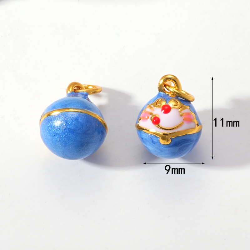 古法沙金珐琅彩叮当猫小圆球久不掉色diy配件吊坠项坠手链项链详情4