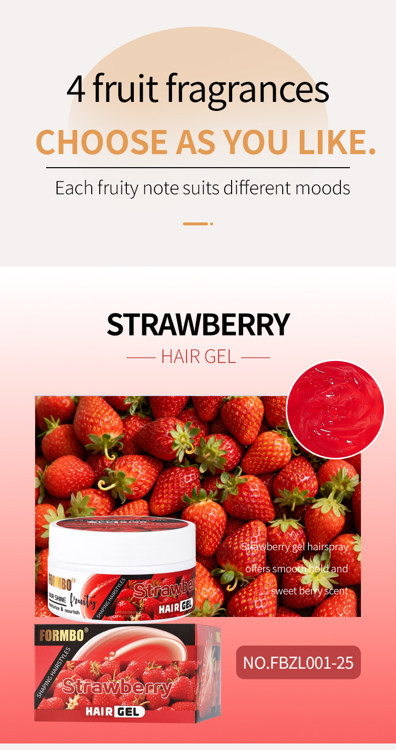 【 Cross-border Exclusive 】FORMBO Fruit Gel Hair Styling, Curling, and Frizzy Mousse Gel Wholesale pic 12