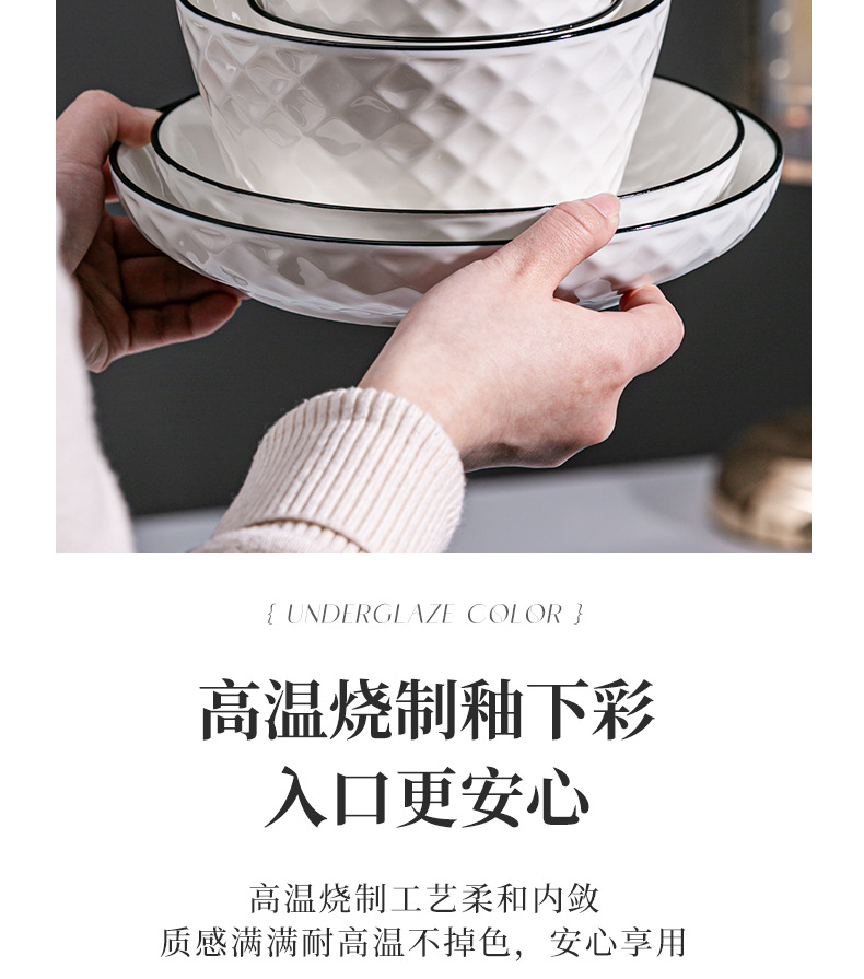 碗碟套装家用碗家用2023新款碗盘碗具轻奢餐具碗新居乔迁新碗套装详情7