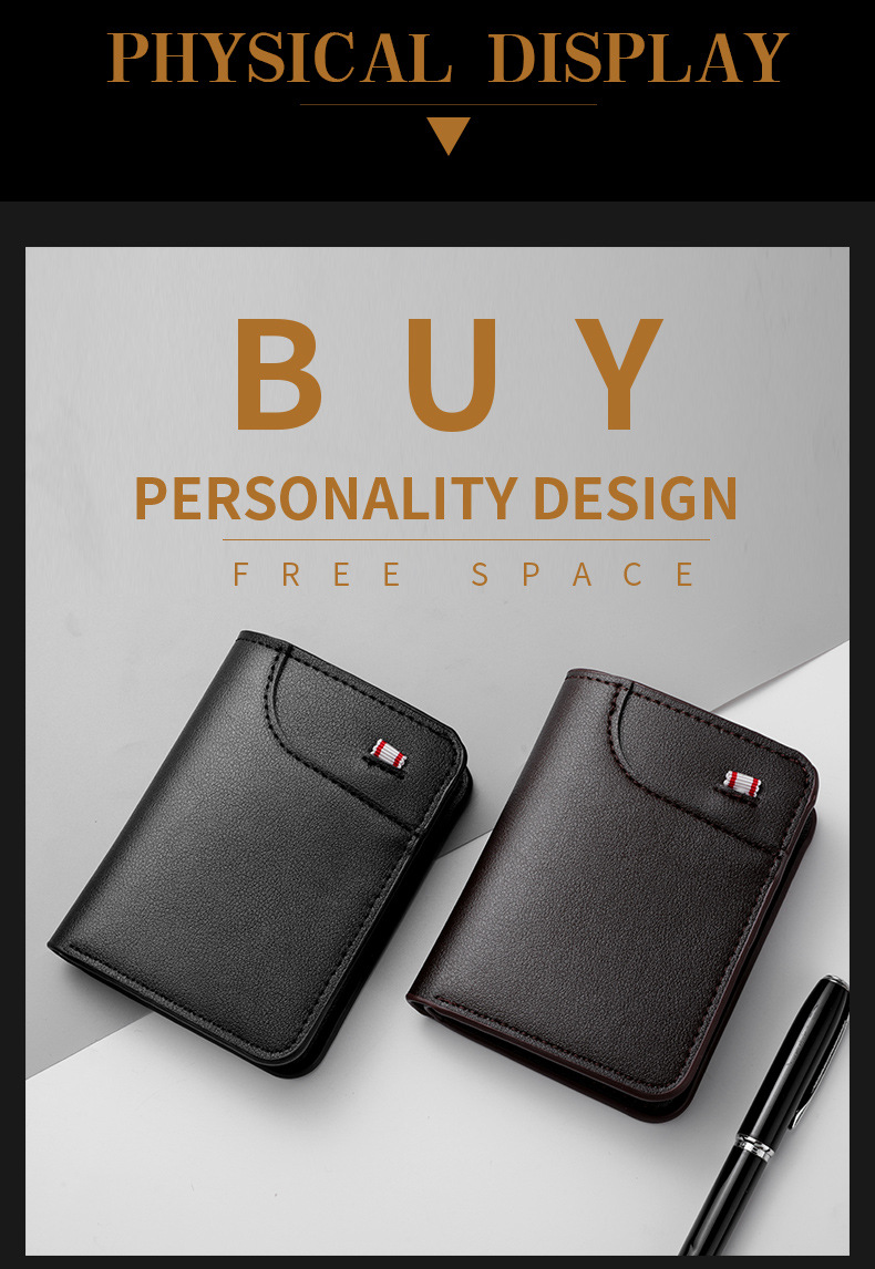 竖款男士钱包男超薄小钱包证件皮套男款美金夹迷你小钱包男式卡包详情11