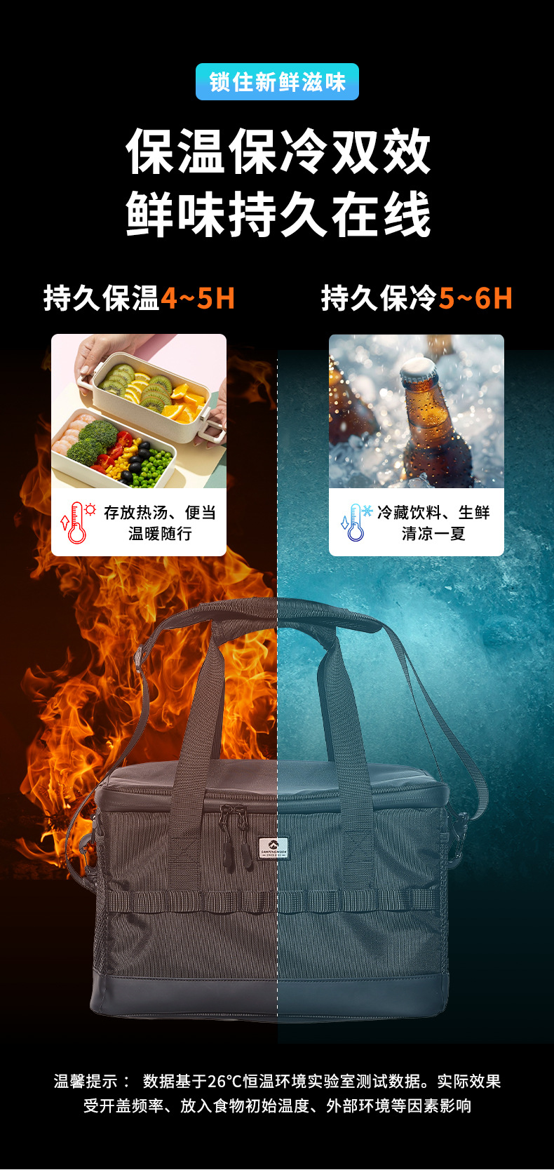 不锈钢手提密封冰桶带提手黑色保温箱配绿色酒瓶饮料详情3
