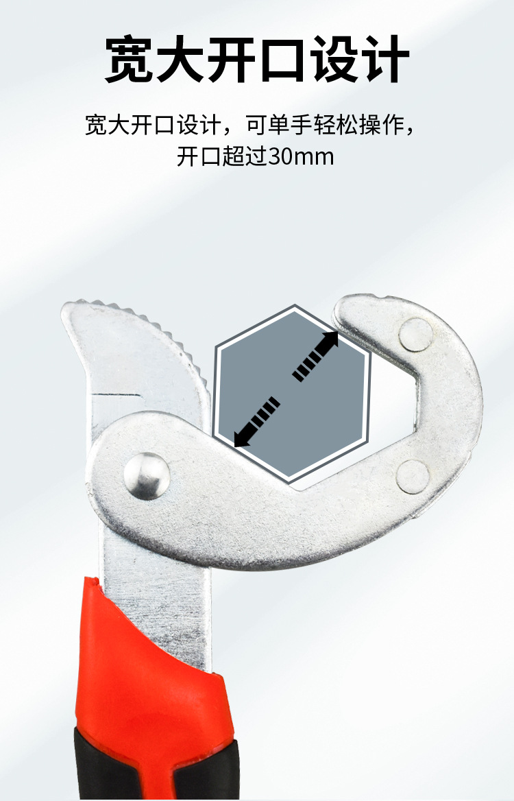 Multi-functional wrench, pipe wrench, adjustable wrench, quick adjustable wrench, bathroom adjustable wrench, running around hardware tools pic 4