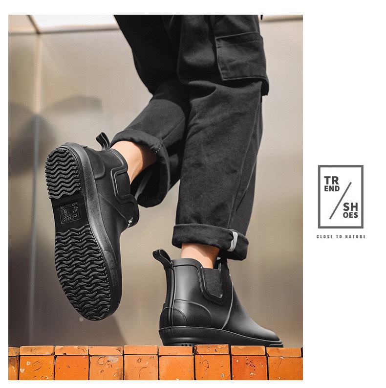 跨境雨鞋男士时尚雨靴防滑低筒新款切尔西成人户外钓鱼防水靴外贸详情21