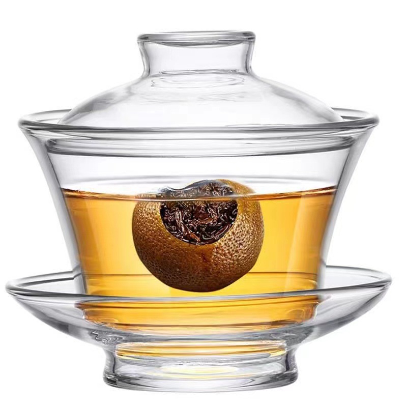 大号透明玻璃盖碗三才泡茶碗茶杯带盖单个耐热敬茶碗加厚功夫茶具详情5