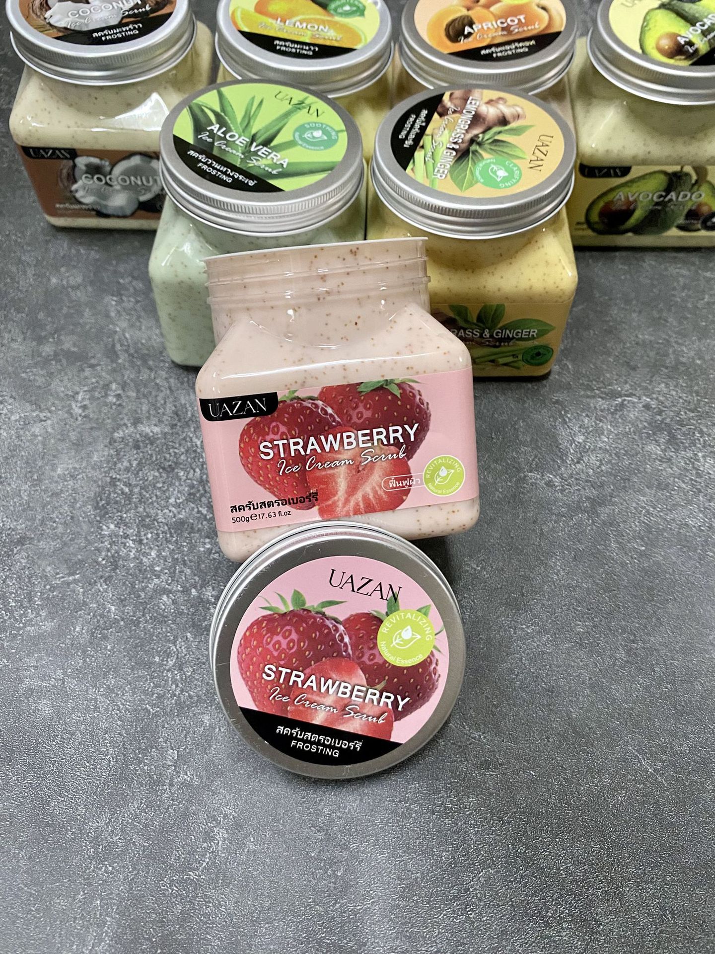 UAZAN植物水果磨砂膏身体去角质沐浴盐死皮清洁嫩肤美容护肤身体护理详情57