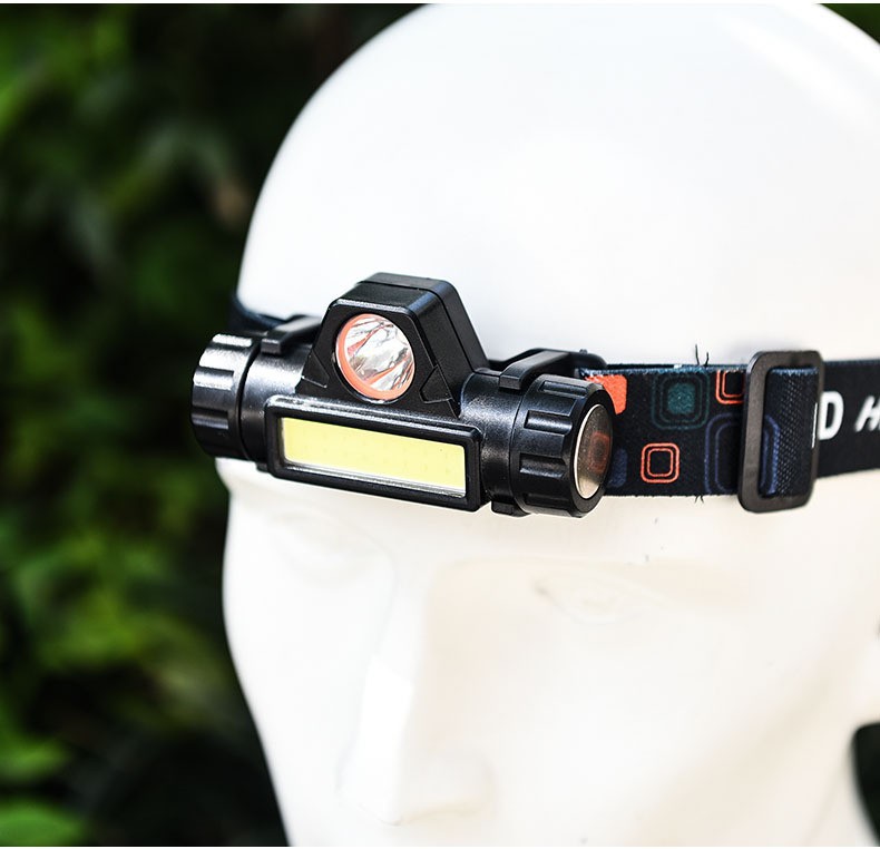 Faros multipropósito luz brillante LEDUSB linterna recargable imán COB luz de trabajo trekking pesca headset ultra brillante pic 5