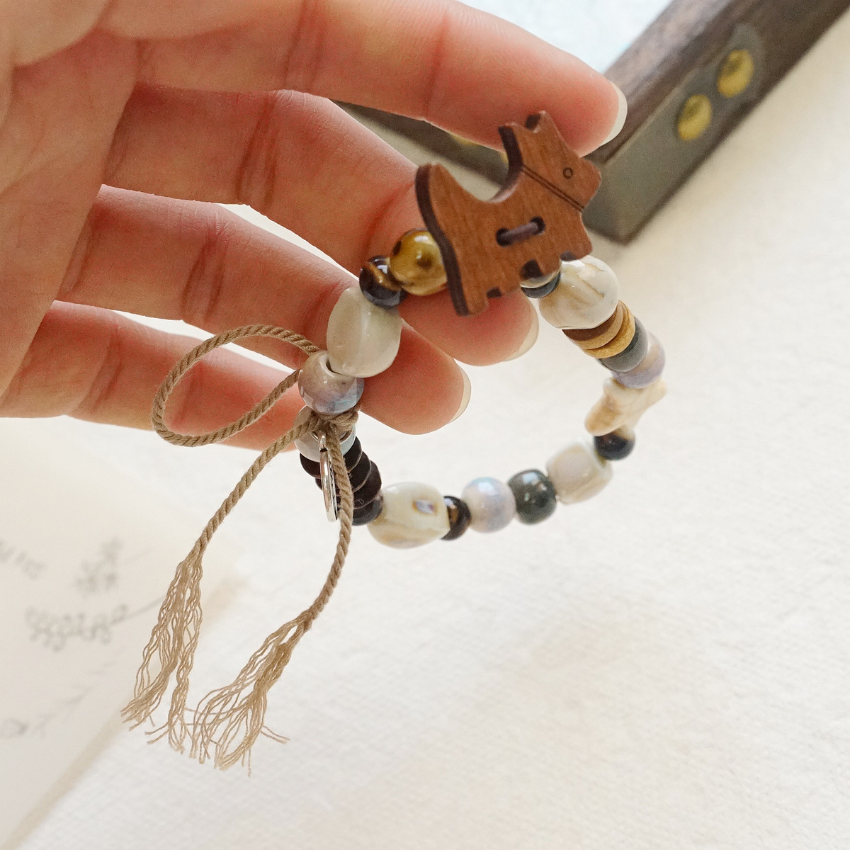 Artistic and fresh Jingdezhen ceramic bracelets, new Chinese-style porcelain bead bracelets, retro and niche accessories wholesale pic 7