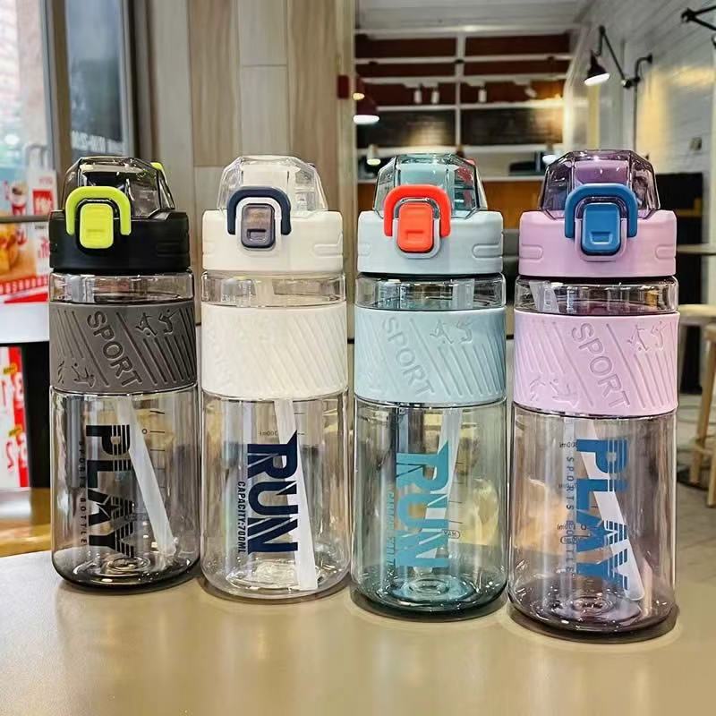 新品运动大容量字母印花吸管杯塑料杯健身户外学生水杯便携随身杯详情1