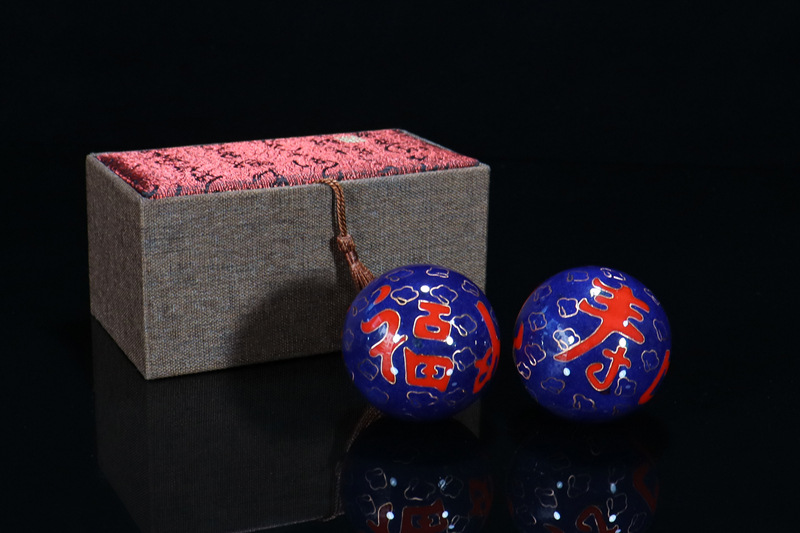 Premium gift box set of Beijing Cloisonne handball outer craft cultural gift Cloisonne low-temperature fitness ball pic 11