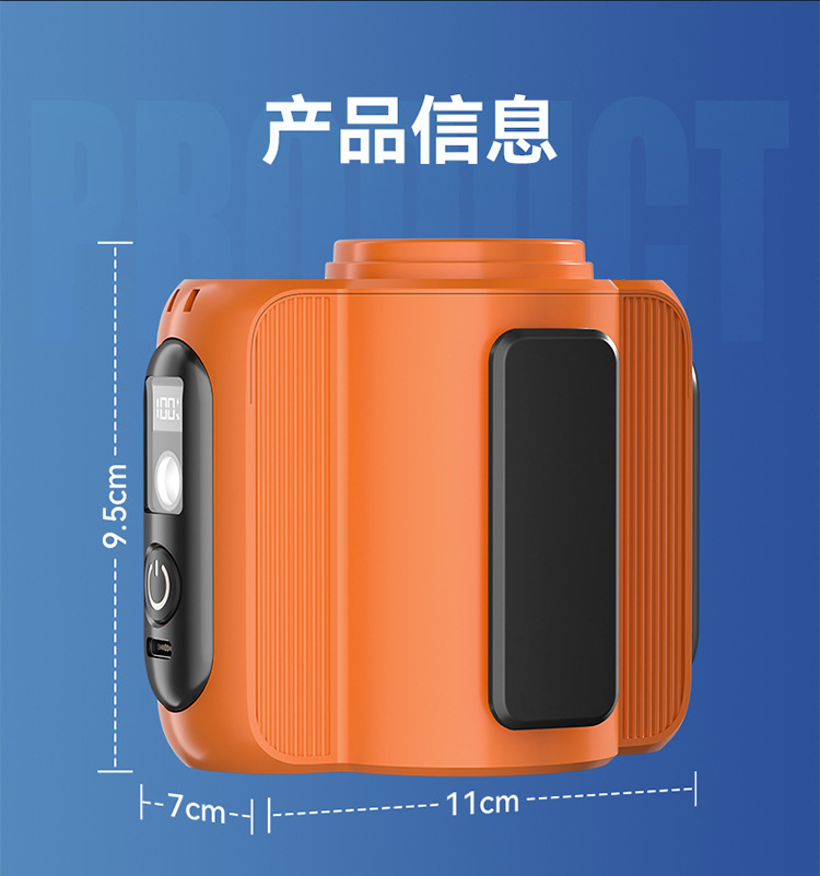 跨境多功能挂腰风扇无极调速轻音超长续航挂脖户外便携手电筒风扇M141 pic 24