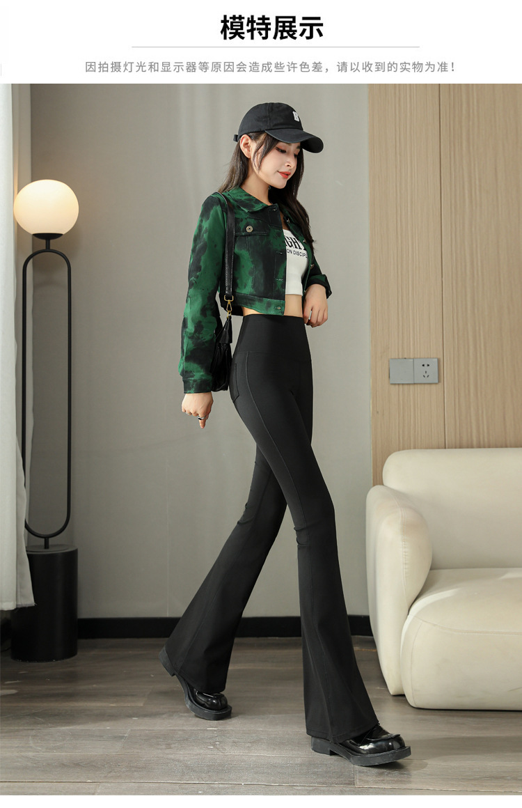 微喇鲨鱼裤女外穿春夏薄款高腰弹力芭比喇叭裤运动健身瑜伽打底裤详情9