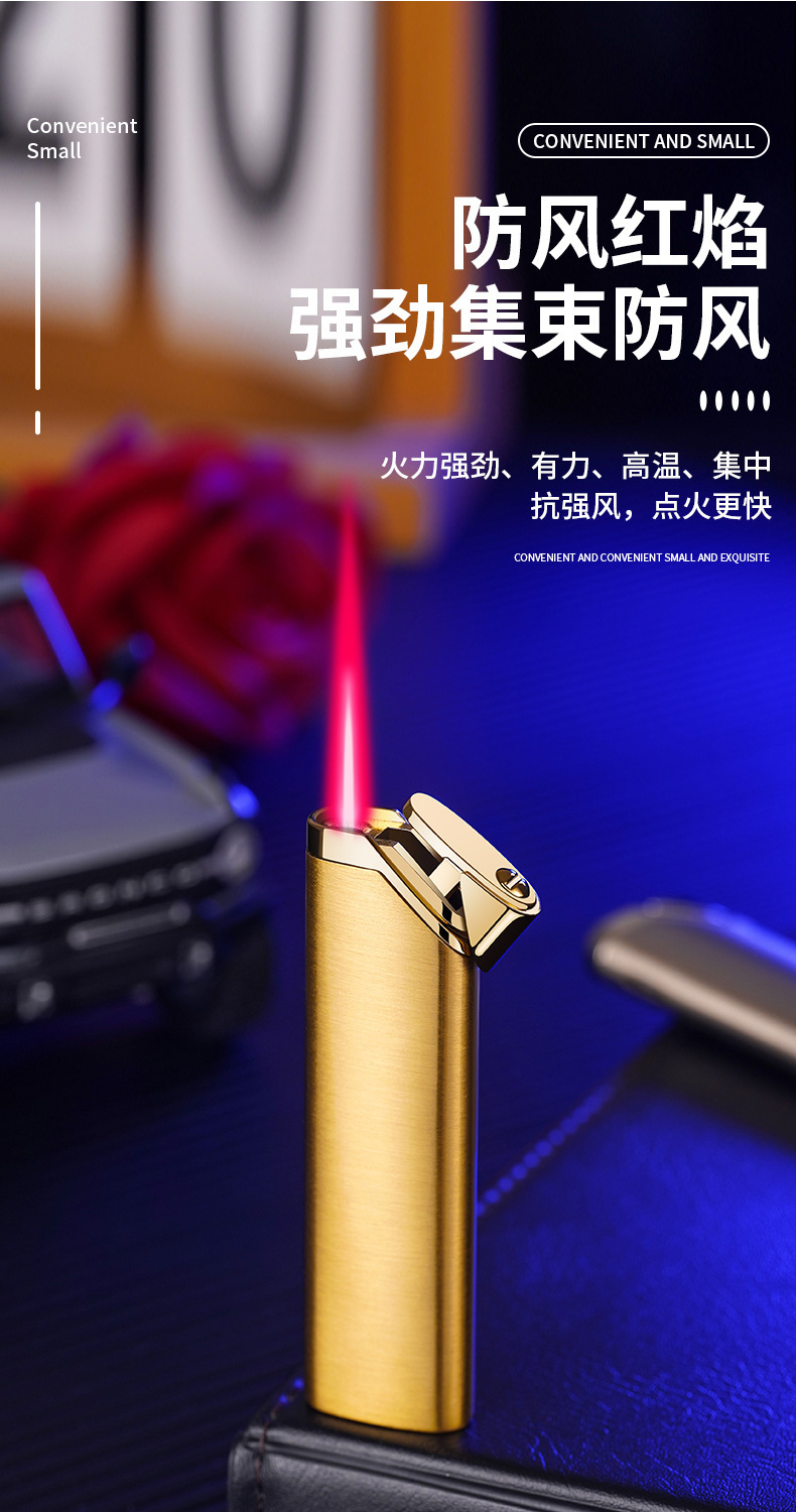 New XF4201 long portable direct-flush inflatable lighter factory direct sales, high-quality windproof lighter wholesale pic 5