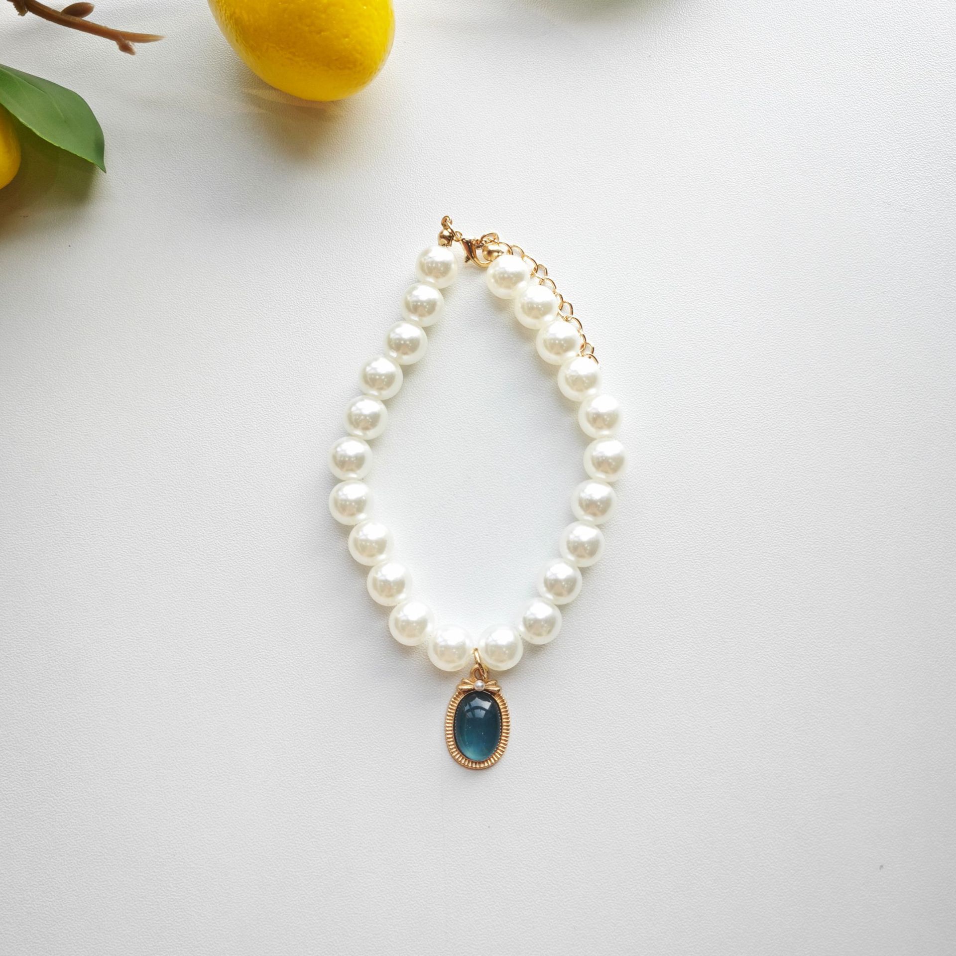 Pet necklace, cat pearl collar, dog neck collar, neck chain, retro heart-shaped pendant, cute cat and dog neck accessories pic 35