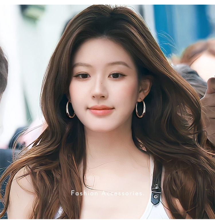 大圆圈螺旋耳夹女款2024新款爆款素圈高级感无耳洞耳环方圆脸耳饰详情24