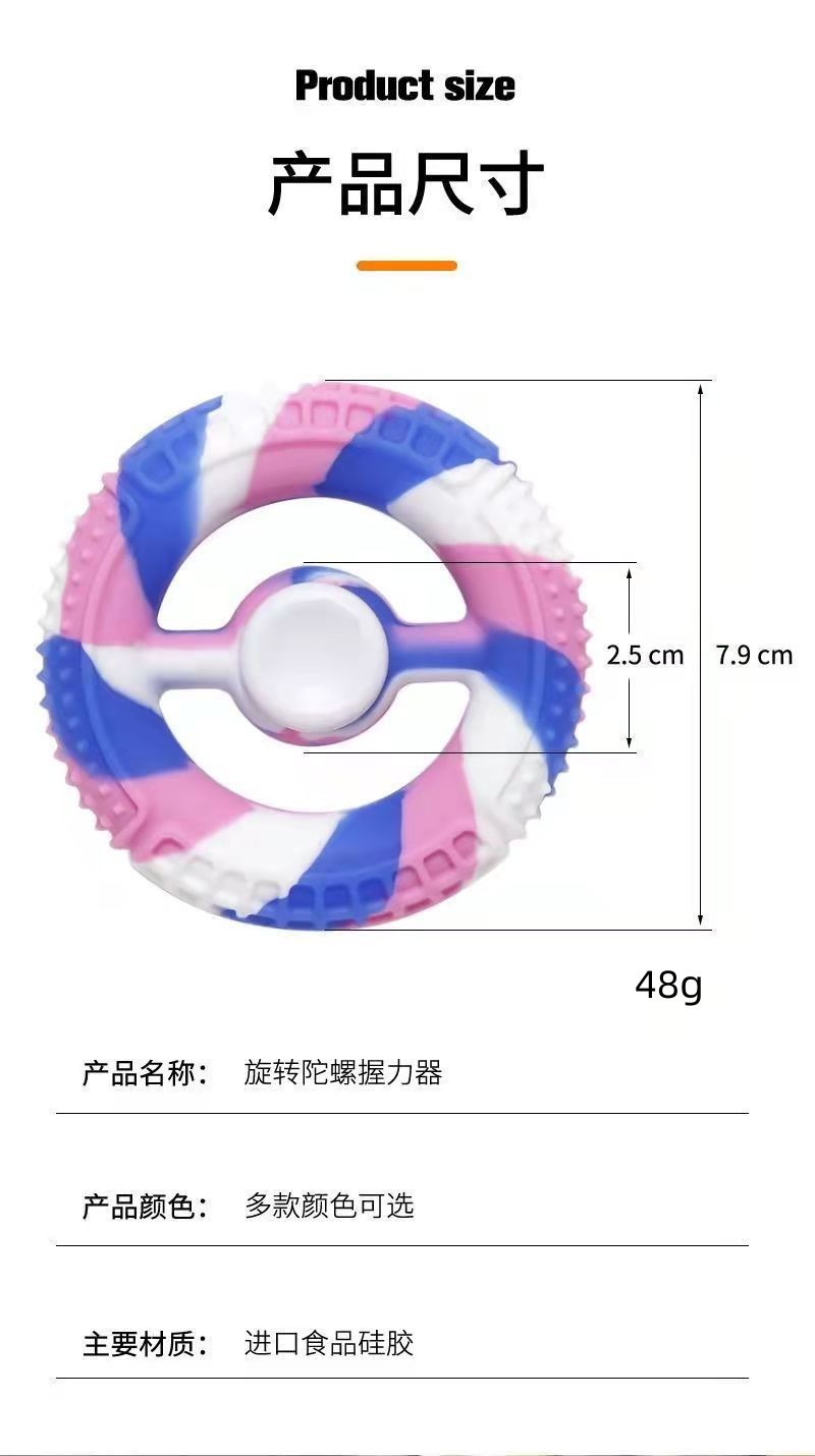 硅胶解压玩具指尖陀螺握力器新款新奇特玩具成人手部训练手指陀螺详情12
