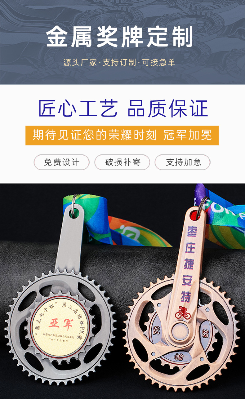 Customized MEDALS, bronze MEDALS, metal MEDALS for cycling races, gear nameplates, trophies, and MEDALS pic 1