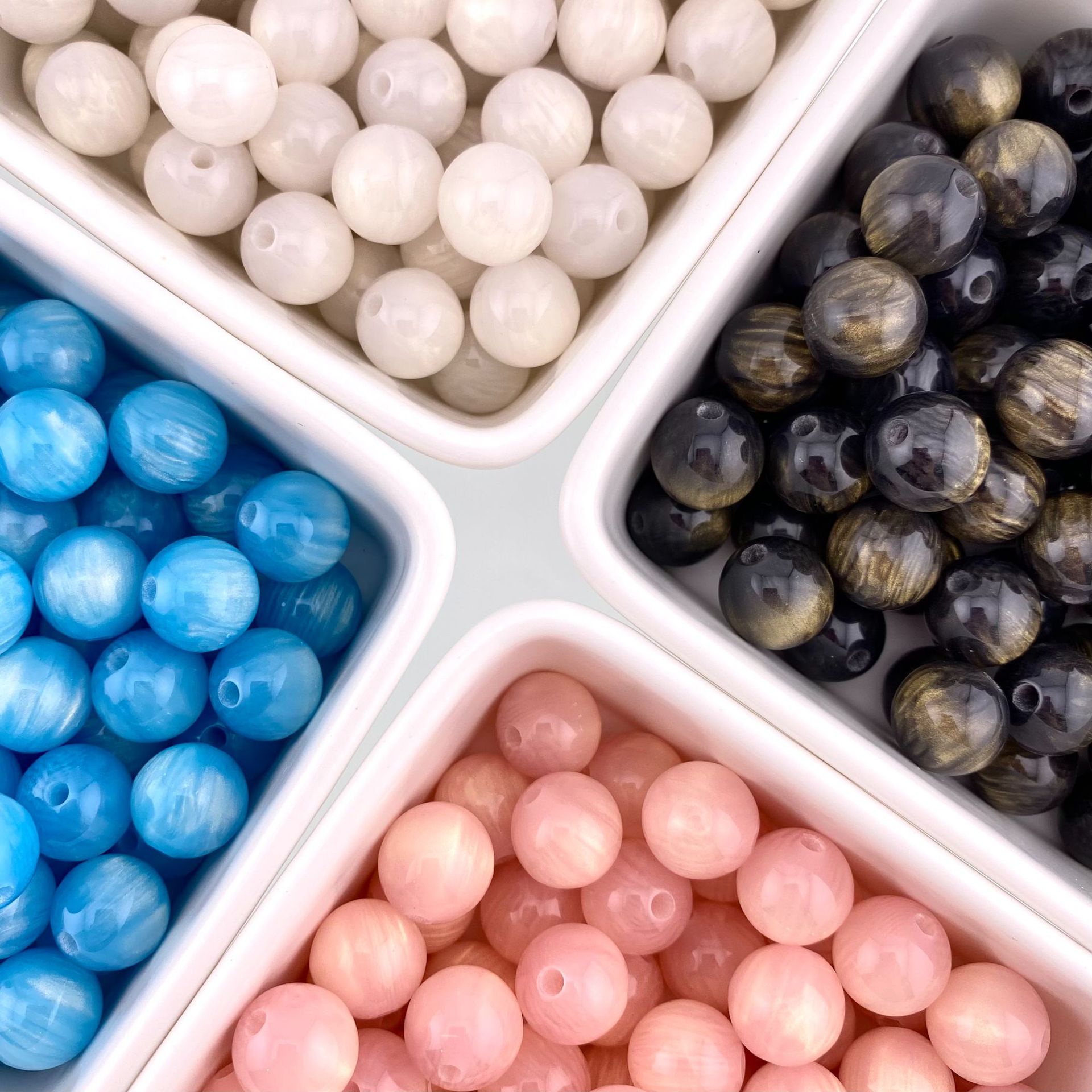 Candy-colored gilded resin beads, round beads, loose beads, string beads, bracelets, necklaces, diy handmade small accessories pic 5