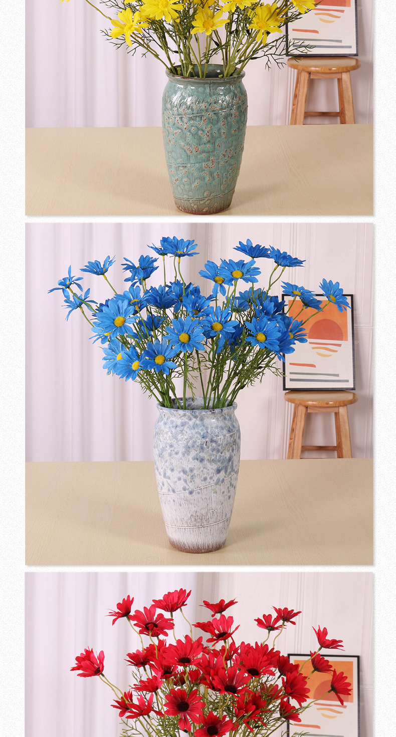 仿真5头荷兰菊 洋甘菊 小雏菊波斯菊手捧花婚庆家居摄影装饰批发详情8