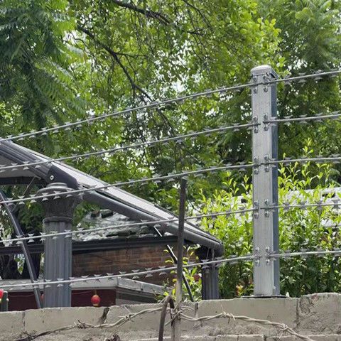 挂钩牛栏网金属防盗围栏网刺绳立柱篱笆光伏带刺钢丝网隔离栅详情1