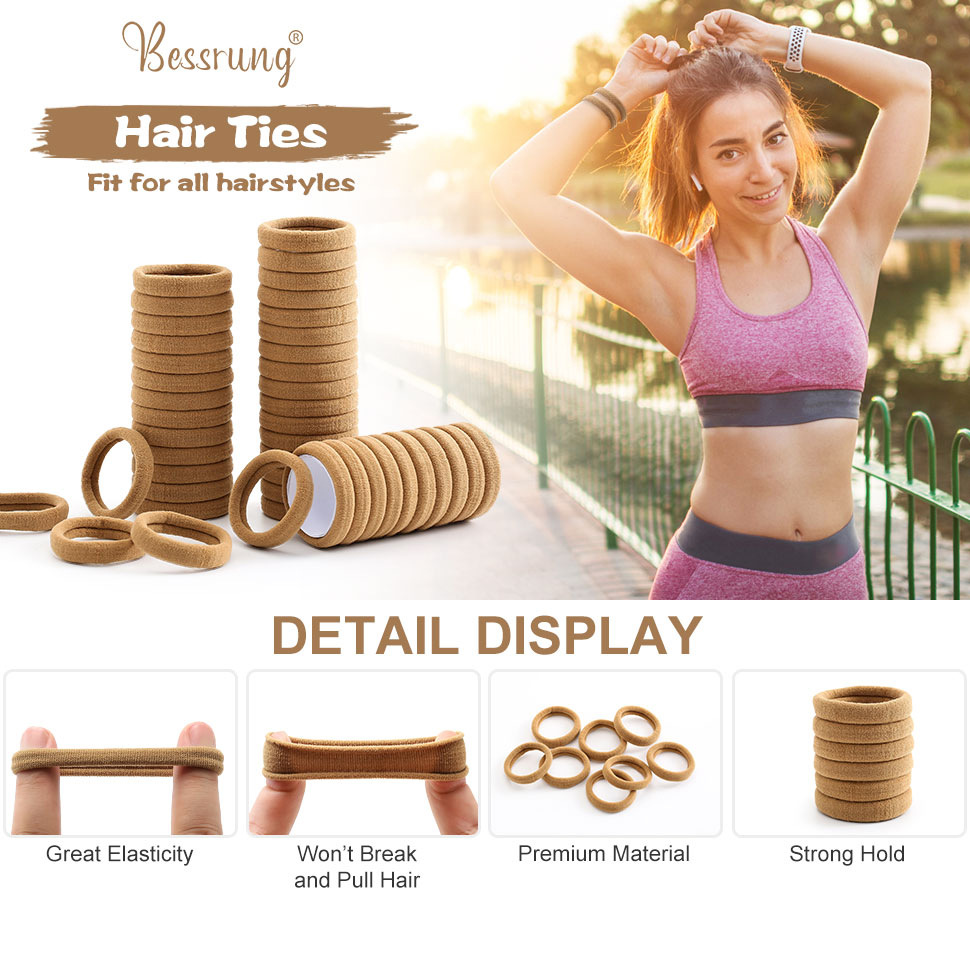 100根装韩版简约彩色无接缝头绳不伤发毛巾圈高弹力发绳发圈头饰详情7