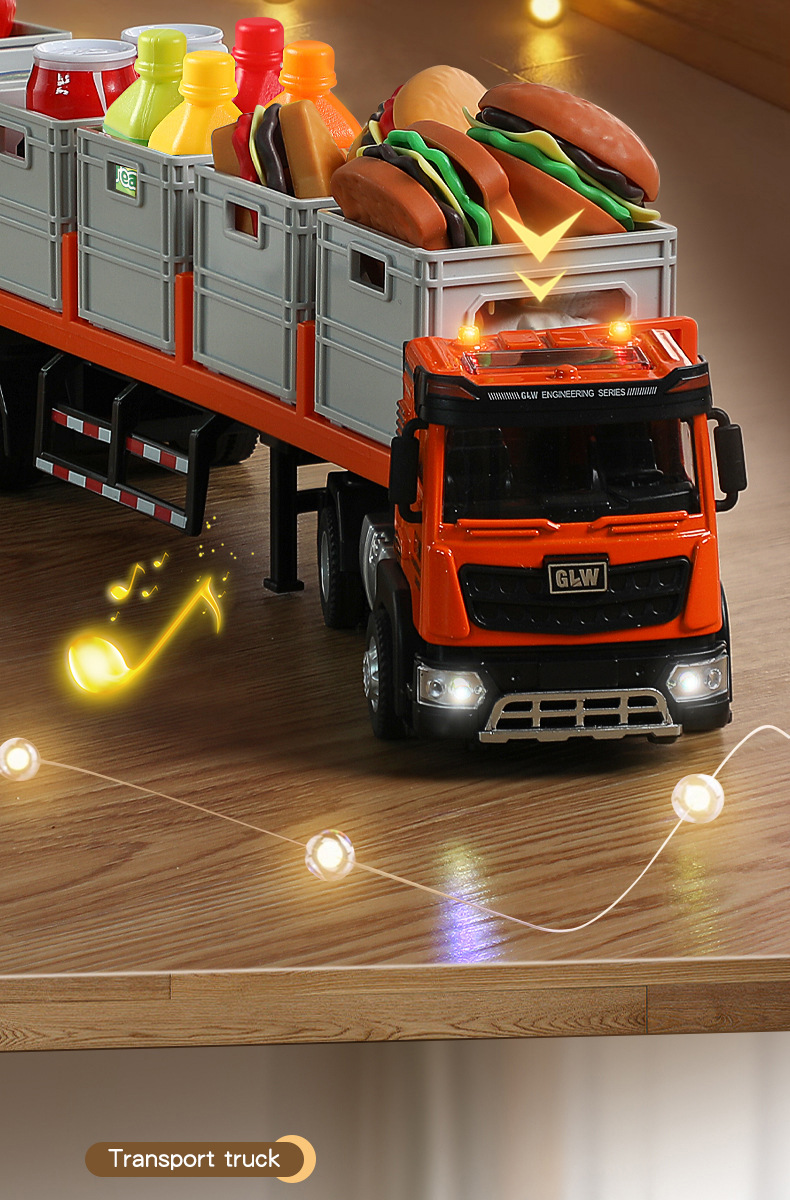 合金运输车大卡车玩具儿童回力小汽车套装男孩收纳声光合金玩具车详情10