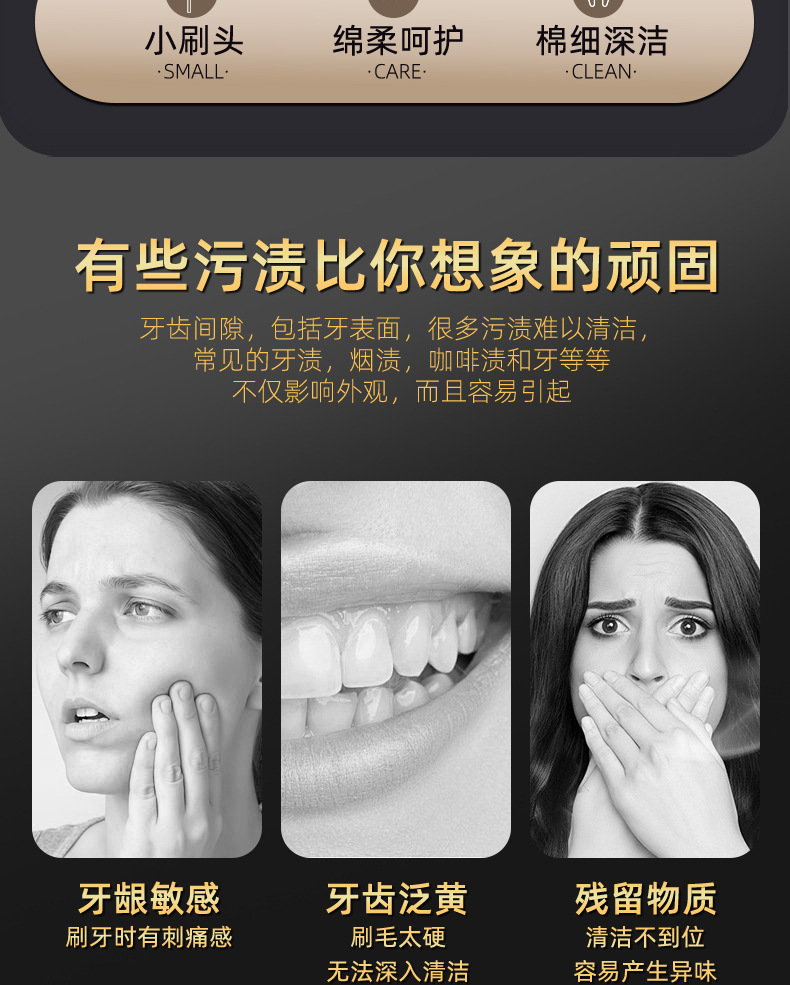 新升级高级软毛牙刷镀金两支装厂家批发成人护龈跨境清洁牙刷套装详情8