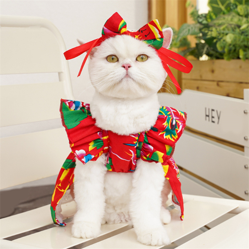 宠物衣服飞袖三色连衣裙春夏款泰迪比熊柯基小狗猫咪服装用品批发详情33