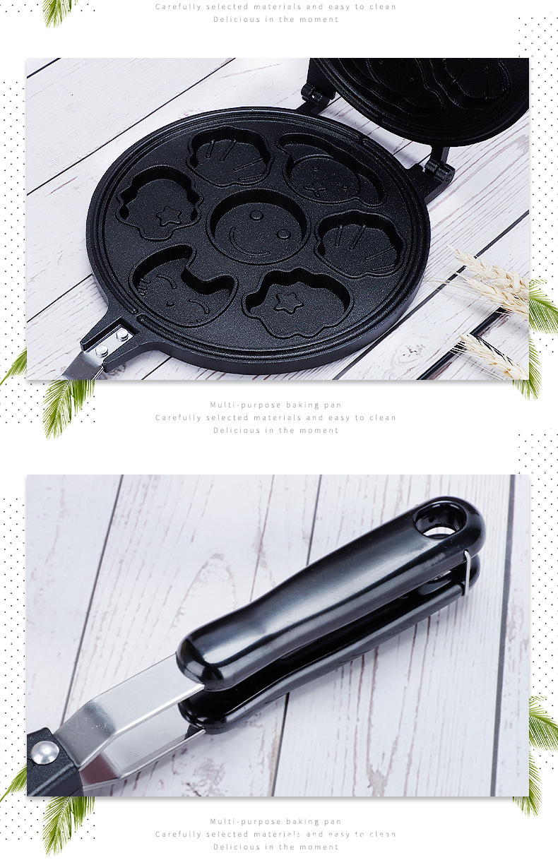 卡通蛋糕烤盘华夫饼烤盘蛋糕模烘培鸡蛋仔家用三明治烤盘模具批发详情1