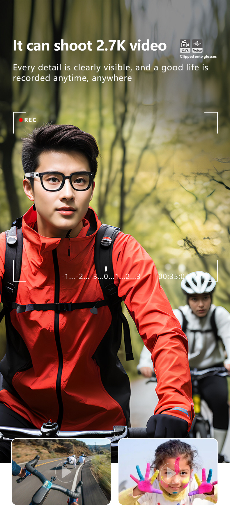 The new glasses action camera 1080P with WIFI view, video, DV, cycling and travel recorder S110 pic 3