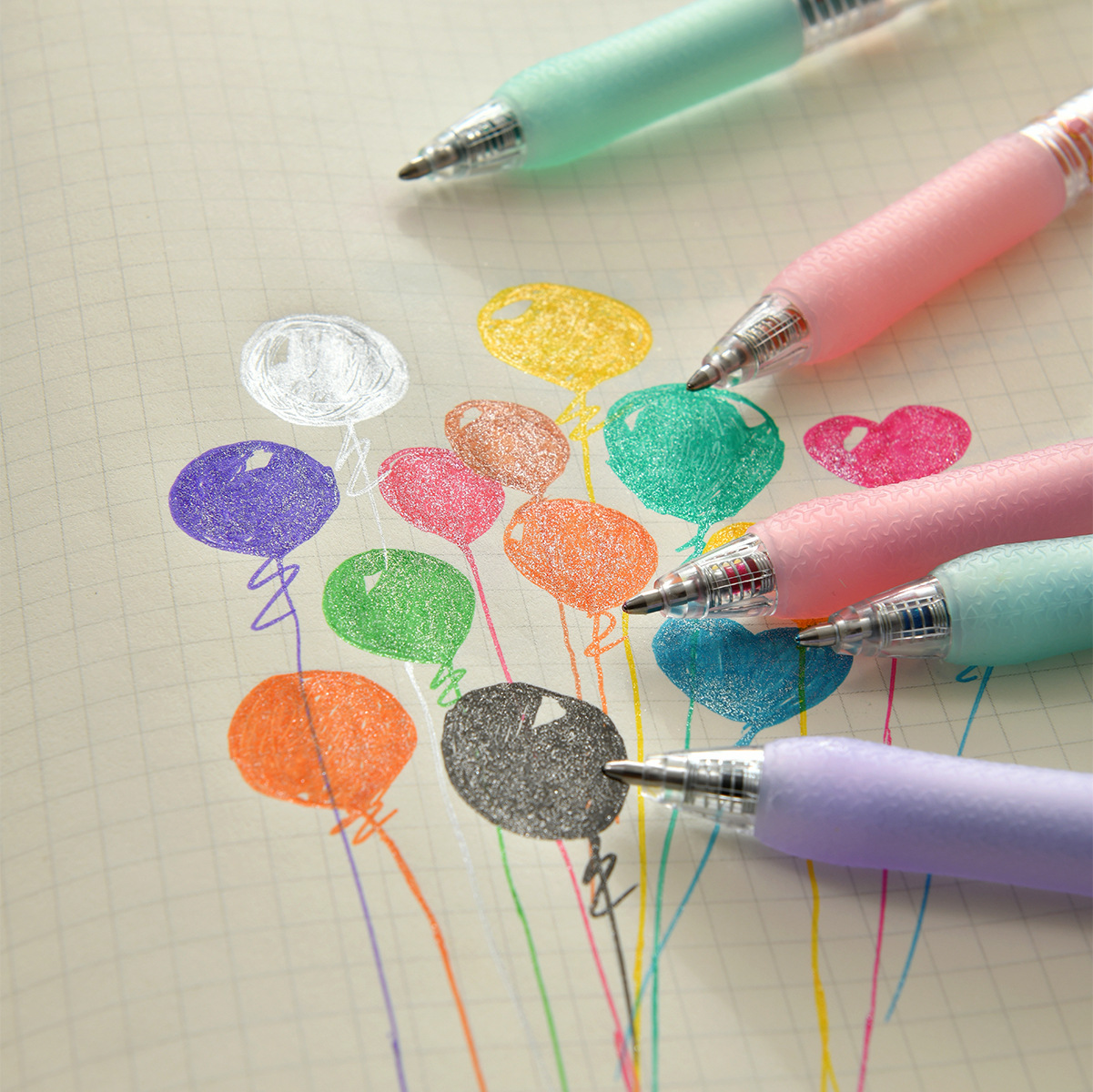 晨兮按动闪光中性笔套装 1.0mm子弹头手账绘画书写顺滑学生用中性笔详情10