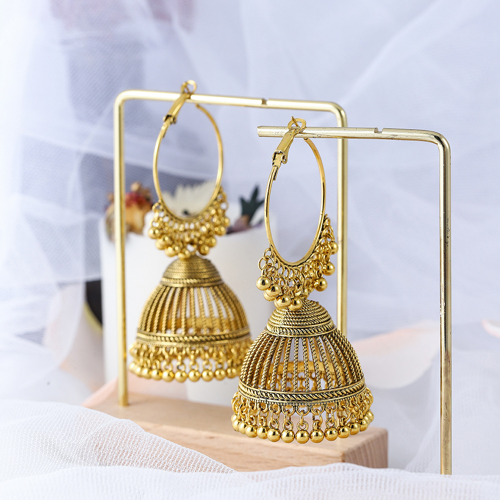 流行元素印度风珠子铃铛耳环耳坠耳钉时尚秋冬新款感小众女士精致详情8
