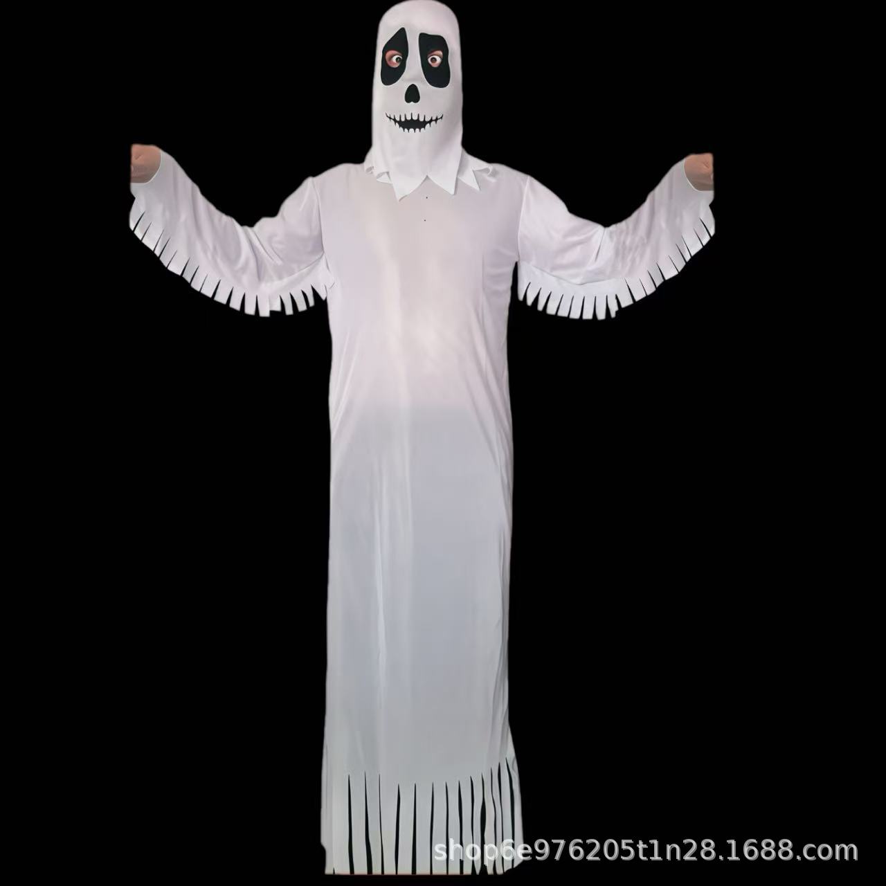 万圣节服装cosplay恶魔白幽灵儿童成人舞台演出表演服派对头套详情1