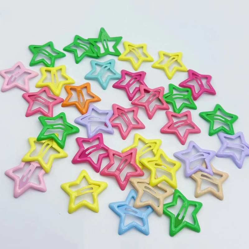 可爱bb夹侧边夹刘海夹金属y2k小夹子头饰发夹川野多巴胺星星发夹详情5