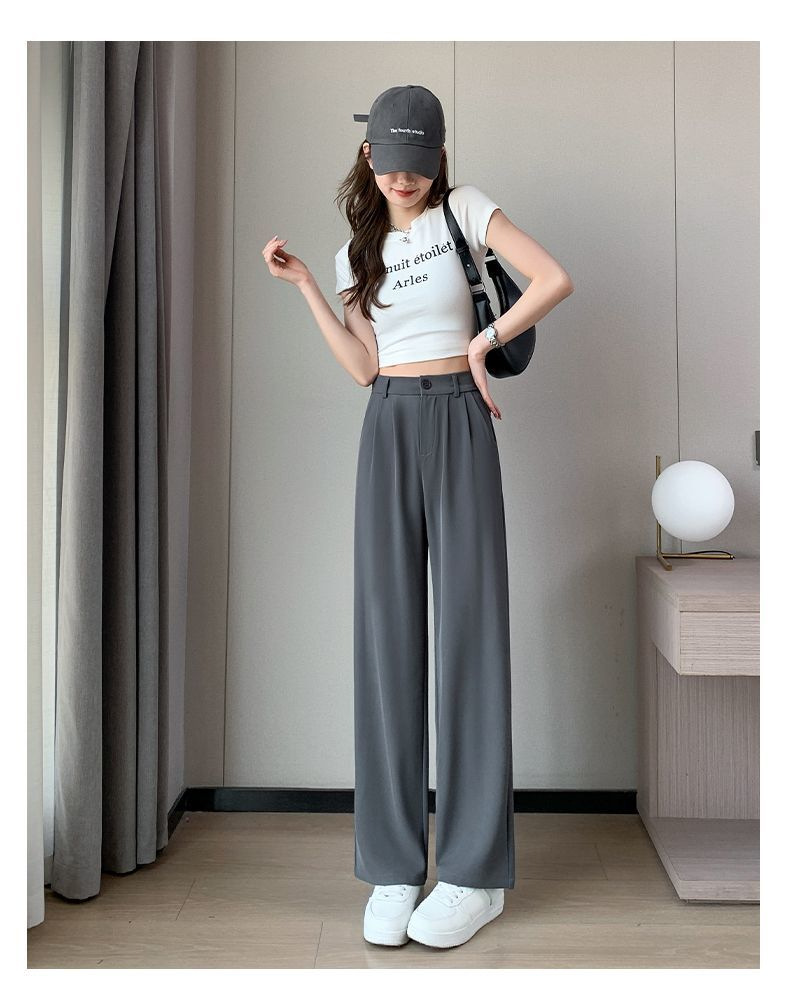 西装裤女垂坠感阔腿裤春夏新款日韩高腰休闲女裤跨境货源源头专供详情18