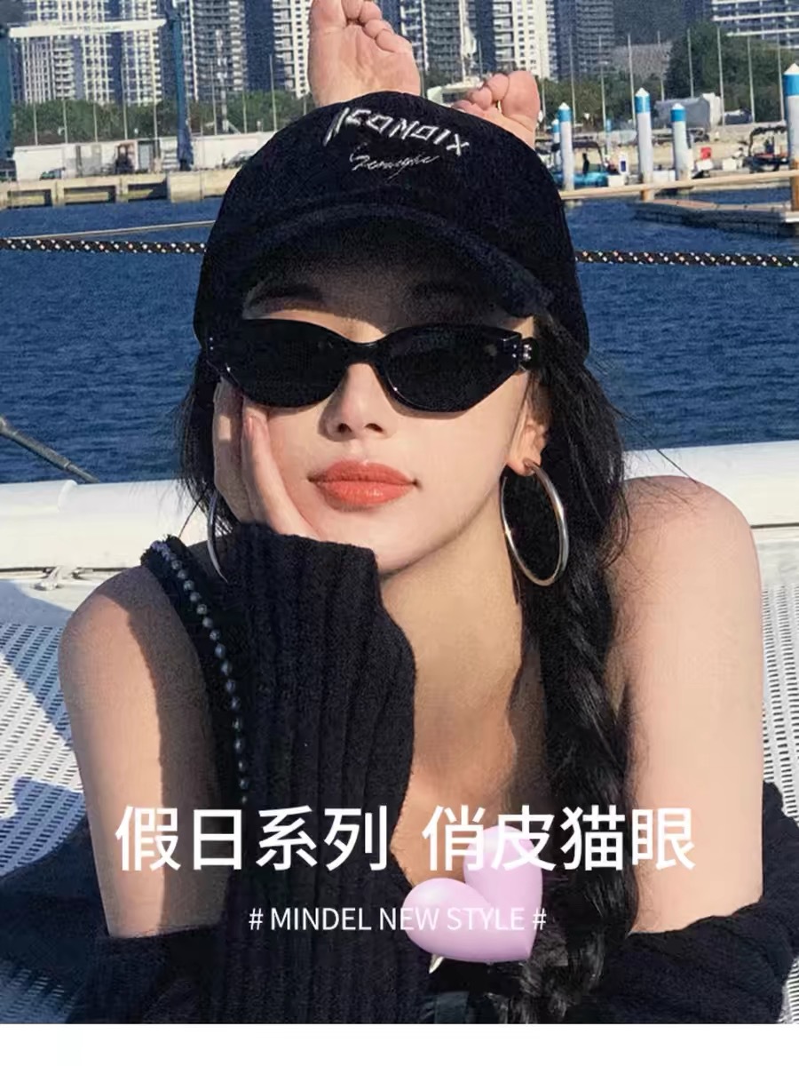 jennie同款gm墨镜女夏韩版潮复古高级感防紫外线猫眼太阳眼镜女详情4