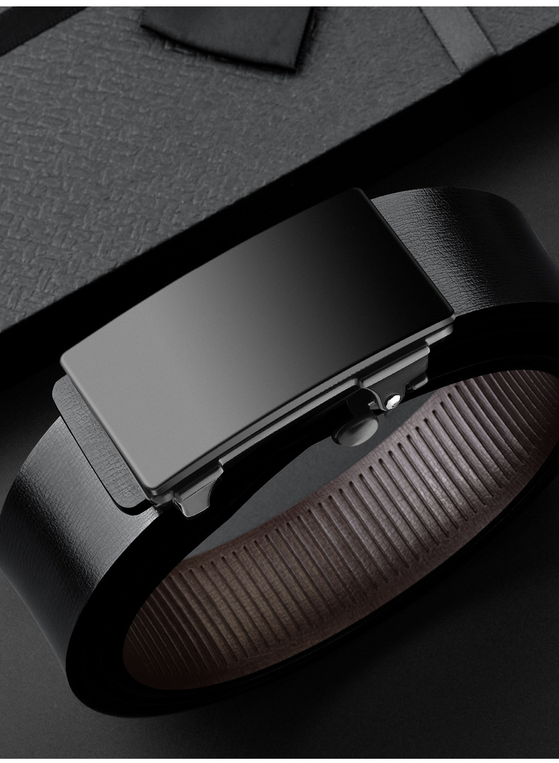 皮带男士合金自动扣内穿腰带商务休闲男士皮带牛皮裤腰带厂家批发详情17