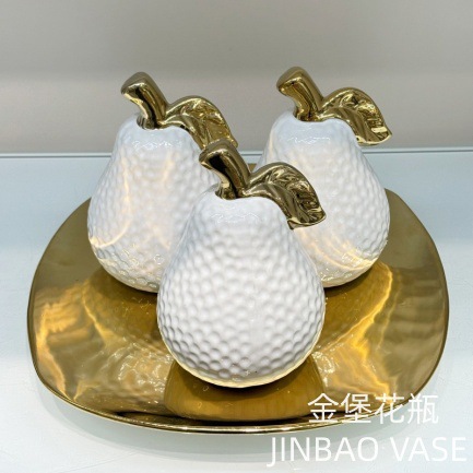 Modern minimalist French light luxury ceramic pear-shaped fruit plate decoration, home decoration handicrafts and gifts pic 1