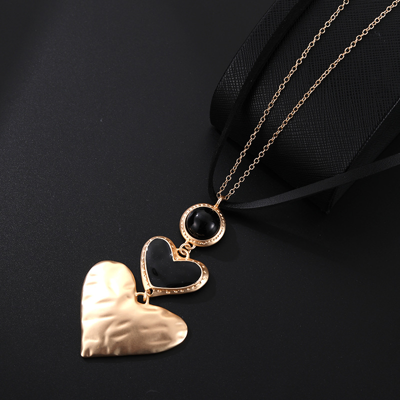 Cross-border bestseller sweater chain, Amazon heart-shaped pendant, European and American metal, niche and elegant long necklace pic 10