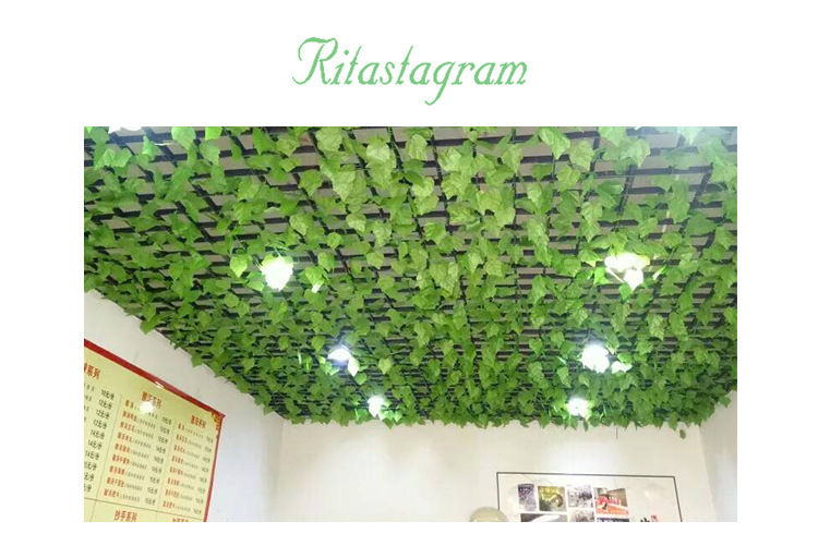 Artificial vine, grape leaf decoration, artificial flower vine, pipe winding, flower vine green plant, ceiling leaf, plastic green leaf pic 8