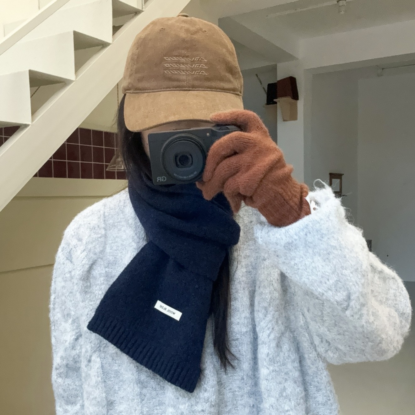 Solid-color wool blend scarf for women, autumn and winter, knitted woolen, warm, Korean-style, versatile, fashionable, fresh and sweet neck pic 22