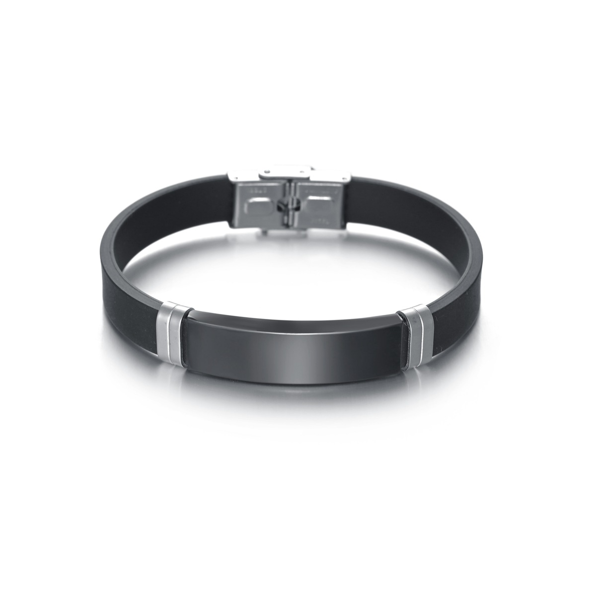 This is a classic and simple titanium steel bracelet with a buckle from Europe and America. It is an outdoor bracelet that does not fade and can be engraved with logos pic 5
