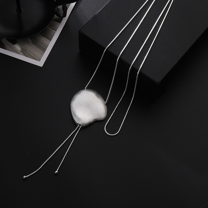 拉丝新款吊坠项链小众高级感合金速卖通女时尚流苏毛衣链批发详情13