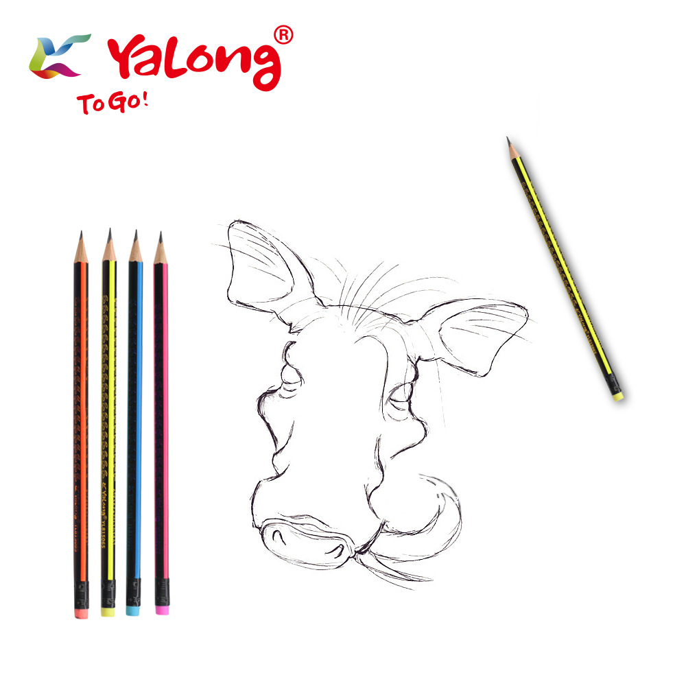 Yalong high-quality poplar wood student HB standard pencils, 12 pieces per set with eraser pic 4