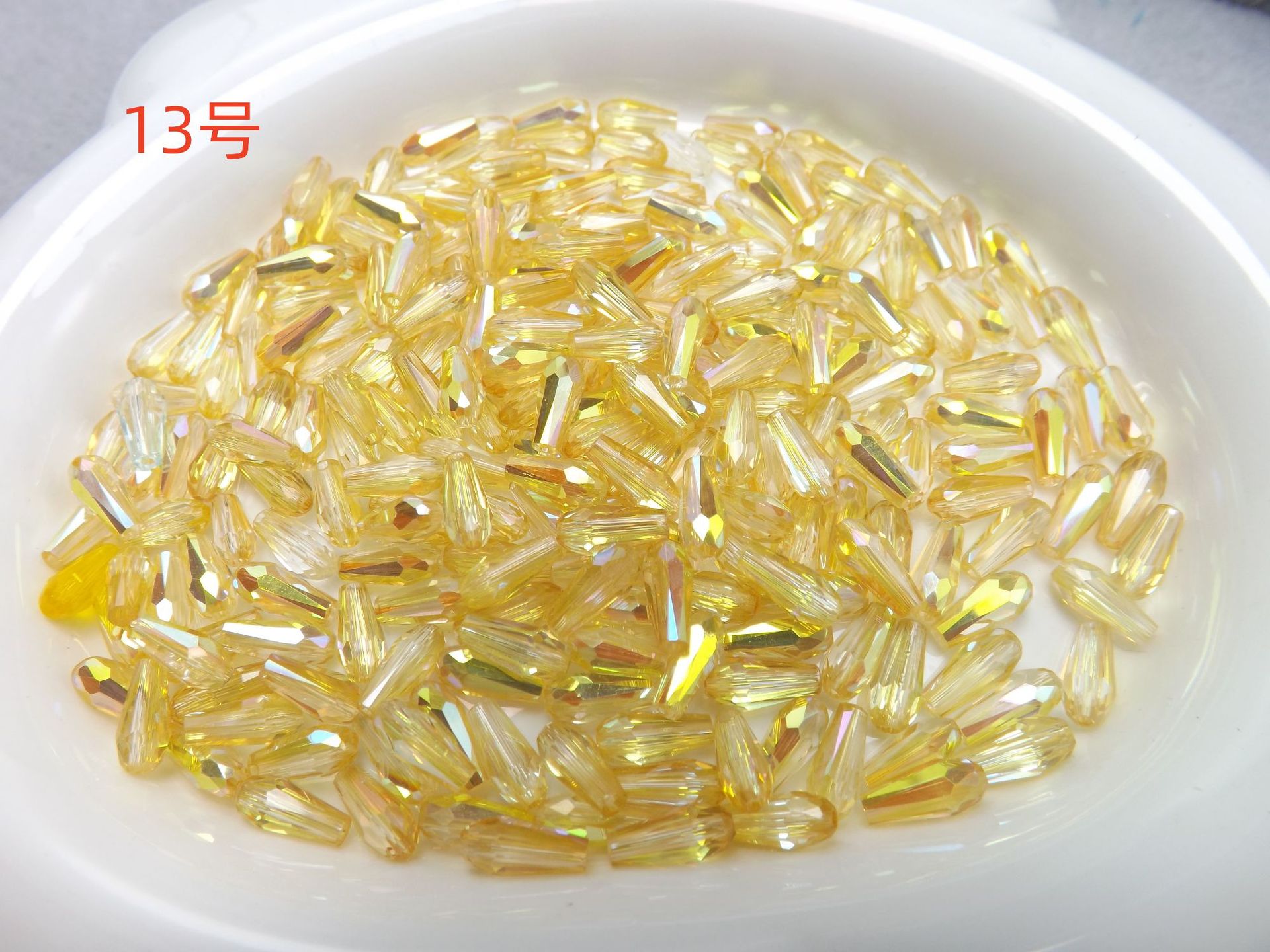 4mm*9mm长水滴人鱼泪晶晶diy水晶饰品配件玻璃珠子长水滴晶晶配件详情10