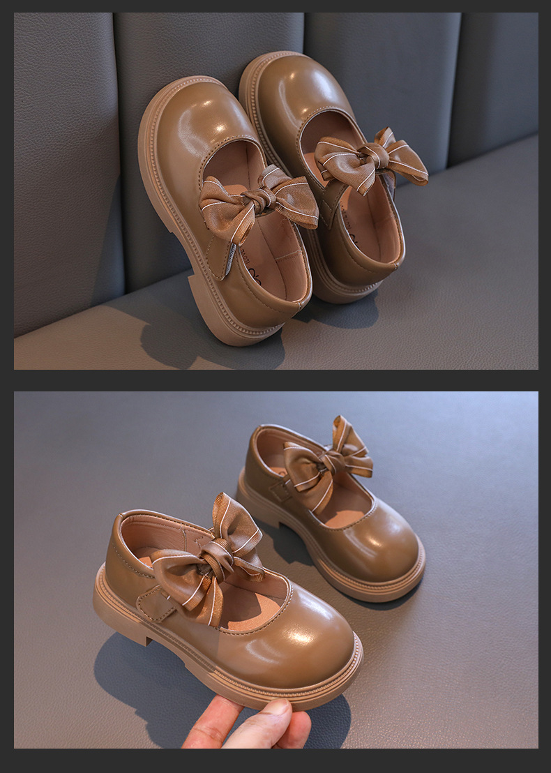 女童公主鞋2024新款秋季儿童蝴蝶结时尚小皮鞋百搭单鞋学生演出鞋详情12