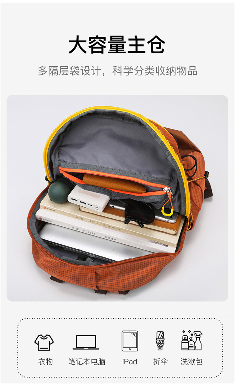 新款户外尼龙双肩包大容量防水休闲旅行背包详情8