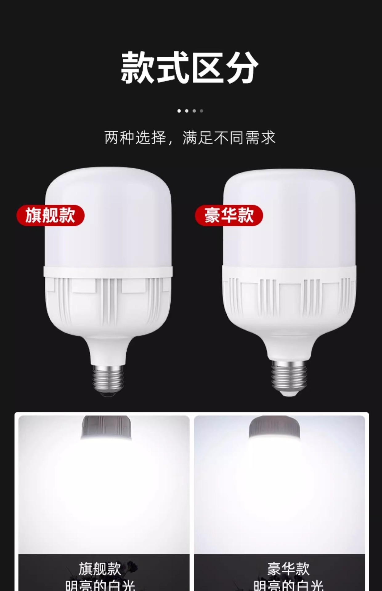 LED energy-saving lamp for household lighting, ultra-bright screw socket, threaded socket, e27 bulb, high power 50w pic 3